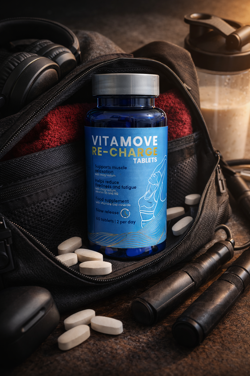 Vitamove Re-Charge Tablets – Energía, Recuperación Muscular y Reducción de la Fatiga
