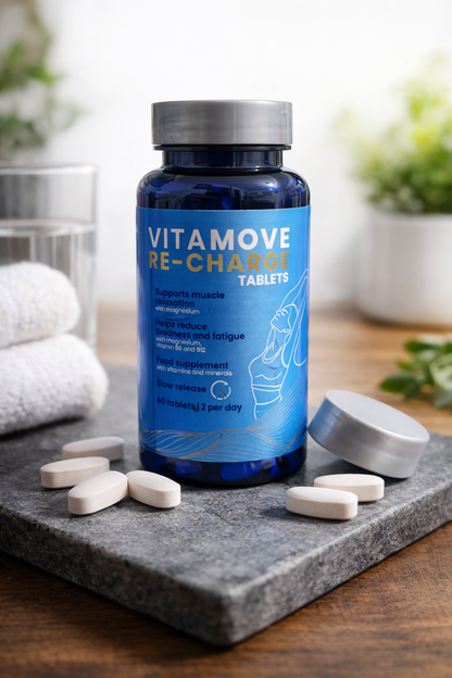 Vitamove Re-Charge Tablets – Energía, Recuperación Muscular y Reducción de la Fatiga